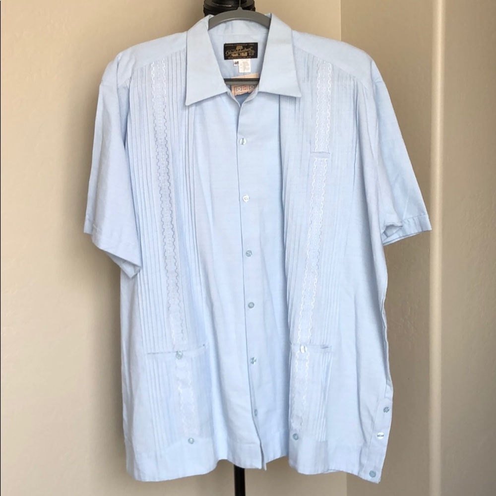 Dzibilchaltun Guayaberas Yucatecas sz 46 lt.blue